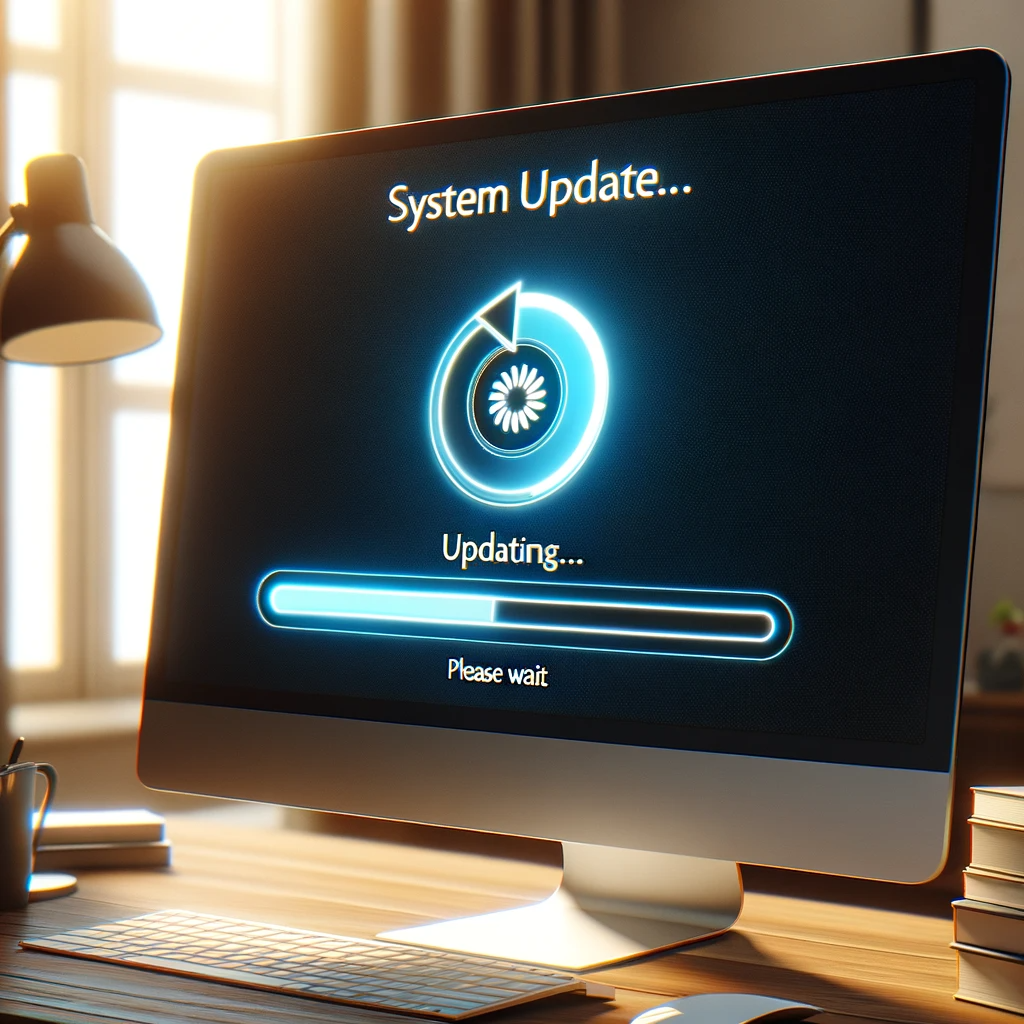 A computer showing available updates